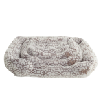 Hondenmand wellness fleece licht grijs/ print bruin